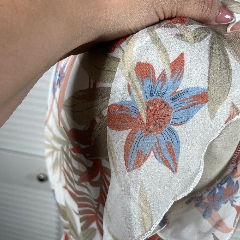 Kate and Lily Floral Maxi Dress Size 6 White Red Tropical Sheer Top - Picture 11 of 15